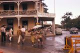 Fiji, rainy street scene in Suva