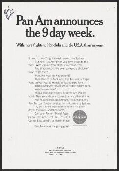 Pan Am announces the 9 day week.