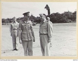 TOROKINA, BOUGAINVILLE, 1945-07-05. PRIOR TO HIS DEPARTURE FROM PIVA AIRSTRIP AFTER VISITING TROOPS IN SOUTH BOUGAINVILLE, HIS ROYAL HIGHNESS, THE DUKE OF GLOUCESTER, GOVERNOR-GENERAL OF AUSTRALIA ..