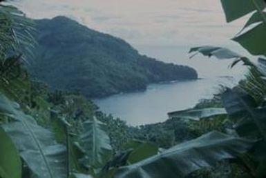 [Landscape of mountains and bay in Pago Pago, American Samoa]