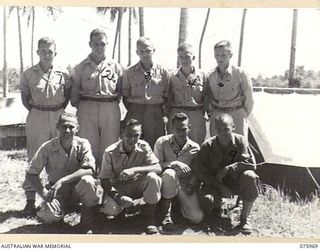 MILILAT, NEW GUINEA. 1944-09-15. PERSONNEL OF THE UNITED STATES ARMY GENERAL HEADQUARTERS DETACHMENT ATTACHED TO HEADQUARTERS, 5TH DIVISION. THEY ARE: PRIVATE C.R. BLANCHARD (1); PRIVATE 1ST CLASS ..