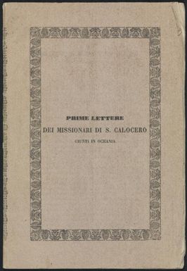 Prime lettere dei Missionari di S. Calocero : giunti in Oceania