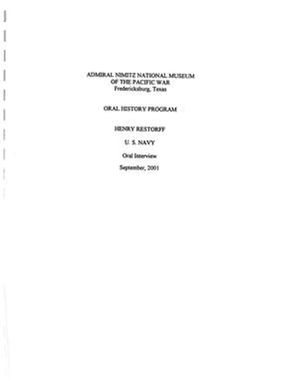 Oral History Interview with Henry Restorff, September 29, 2001
