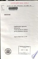 Defense, : supplementary agreement between the United States of America and the Marshall Islands, signed at Majuro, June 12, 1989