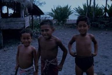 [Three boys in Safotu, Samoa]