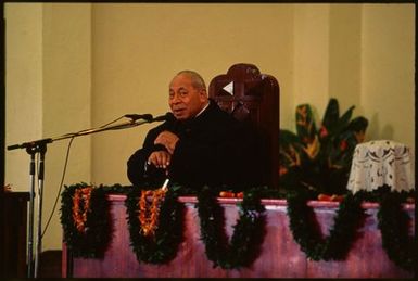 Man speaking into microphone,Tonga