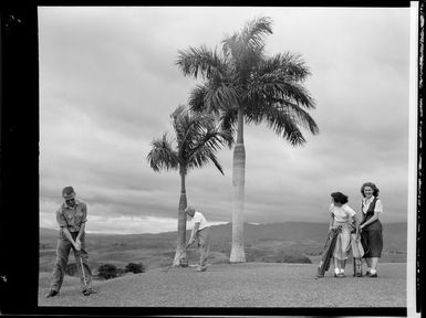 Unidentified men and women playing golf, Lautoka, Fiji