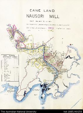 Nausori Mill - sketch map of cane land