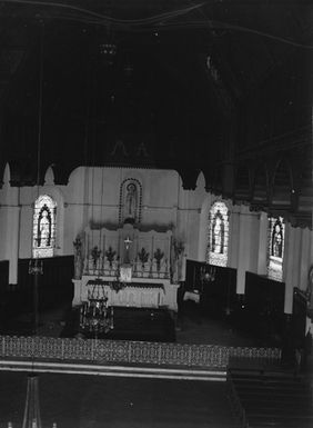 [High angle interior view of a church]