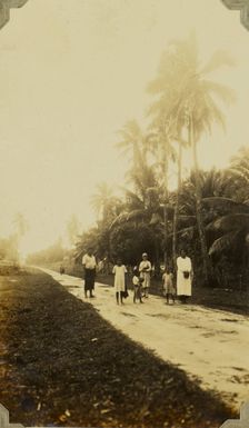 Group on road in Tonga, 1928