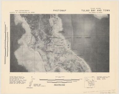 Tulagi Island, Tulagi Bay and town, Solomon Islands : Photomap / prepared under the direction of the Chief Engineer, USASOS, SWPA ; partially controlled mosaic prepared and reproduced by Base Map Plant, USASOS, SWPA, September, 1942