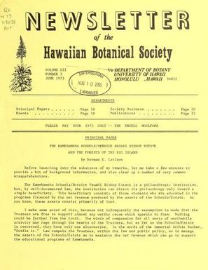 Newsletter - Hawaiian Botanical Society