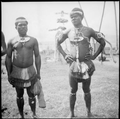 Two decorated men, Awar, Sepik River, New Guinea, 1935, 1 / Sarah Chinnery