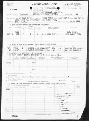 VMSB-245 - ACA Rep #262 - Dive Bombing Targets in the Yap Area, Carolines, on 7/2/45