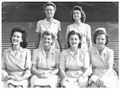 Six nurses of the 176th station hospital in Saipan