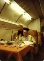 Claude Pepper and a woman on a plane