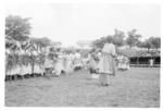 Pongipongi hingoa of Fotu of Leimatu'a at Mala'e Akapulu. (Performance of faiva (a lakalaka) after the presentation of the tokonaki mata.) Old women coming forward to tau'olunga.