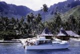 French Polynesia, tourists arriving at Bali Hai Resort on Moorea Island