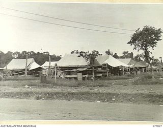 LAE BASE AREA, NEW GUINEA. 1944-12-27. A SECTION OF THE TENT LINES OF THE 3RD SALVAGE UNIT