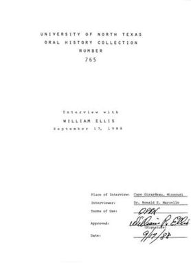 Oral History Interview with William Ellis, September 17, 1988
