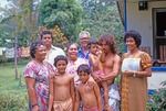 Hohea Kilifi (at rear) with his family and coresidents at his Tokelau Office staff house in Apia
