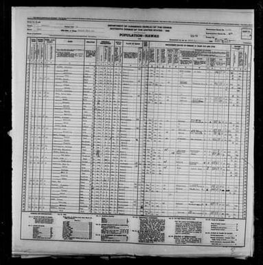 1940 Census Population Schedules - Hawaii - Honolulu County - ED 2-184