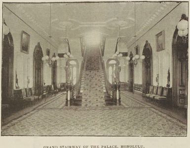 Grand stairway of the Palace, Honolulu