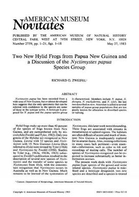 Two new hylid frogs from Papua New Guinea and a discussion of the Nyctimystes papua species group