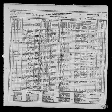 1940 Census Population Schedules - Hawaii - Honolulu County - ED 2-38