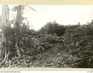 KAKAKOG, FINSCHHAFEN AREA, NEW GUINEA. 1944-03-20. ONE OF THE JAPANESE PILLBOXES AT KAKAKOG, AN OPERATIONAL AREA OF HEADQUARTERS, 2ND AUSTRALIAN CORPS