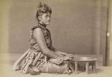 Unidentified young woman with kava bowl