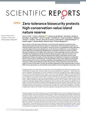 Zero-tolerance biosecurity protects high-conservation-value island nature reserve.