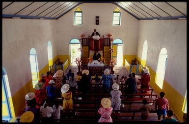 Church service, Cook Islands Christian Church, Manihiki, Cook Islands