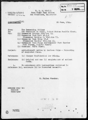 USS MOBILE - AA Act Reps, 6/15 & 19/44 off Saipan Is, Marianas