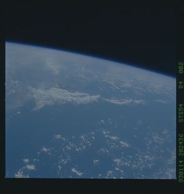 STS054-84-002 - STS-054 - Earth observations from Endeavour, Orbiter Vehicle (OV) 105, during STS-54