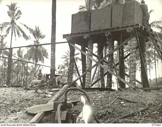 JACQUINOT BAY, NEW BRITAIN. 1944-12-18-20. A 1200 GALLON WATER SUPPLY POINT BUILT AND OPERATED BY THE 17TH FIELD COMPANY, FOR THE 5TH BASE AREA