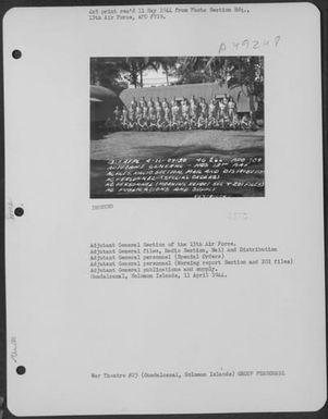 Adjutant General Section Of The 13Th Air Force. Adjutant General Files, Radio Section, Mail And Distribution Adjutant General Personnel (Special Orders) Adutant General Personnel (Morning Report Section And 201 Files) Adjutant General Publications And Sup (U.S. Air Force Number 3A49248)