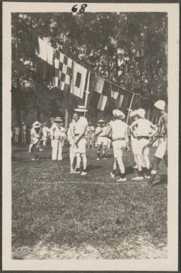 Group of Naval men at the sports, Rabaul, New Britain Island, New Guinea, approximately 1916