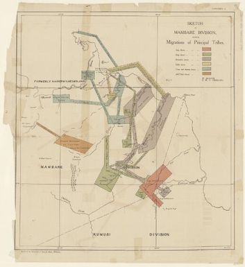 Sketch of Mambare Division, shewing migrations of principal tribes / W. Beaver, E.W.P. Chinnery