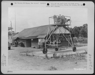 Bomb sight trainer of the 43rd Bomb Group at Dobodura Airstrip, Papua, New Guinea. (U.S. Air Force Number 72480AC)