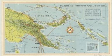 TAA route map, Territory of Papua and New Guinea