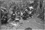 Pig festival, pig sacrifice, Tsembaga: ritual exchange of shell valuables, steel axes, and other wealth displayed on mat