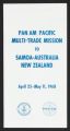 Pan American inaugural jet service: to Sydney via American Samoa and New Caledonia