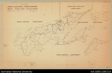 Fiji, Vanua Levu, Indian Electoral Constituencies with Polling Stations, Administration, Sheet 6, 1966, 1:506 880