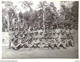 TOROKINA, BOUGAINVILLE. 1945-10-05. MEMBERS OF 16 PLATOON, D COMPANY, 57/60 INFANTRY BATTALION, 15 INFANTRY BRIGADE