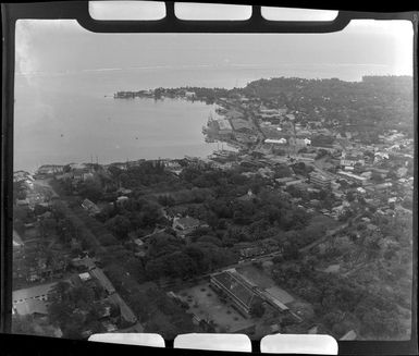 Papeete, Tahiti, showing town, houses and lagoon