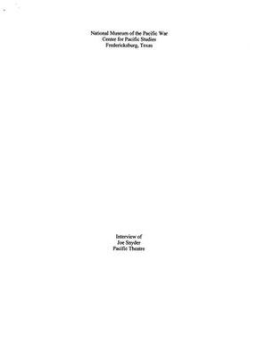 Oral History Interview with Joe Snyder, October 29, 2002