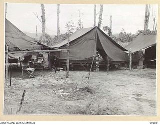 WEWAK AREA, NEW GUINEA. 1945-06-05. THE CAMP LINES OF 3 MOBILE METEOROLOGICAL FLIGHT, RAAF, ATTACHED HEADQUARTERS ROYAL AUSTRALIAN ARTILLERY 6 DIVISION