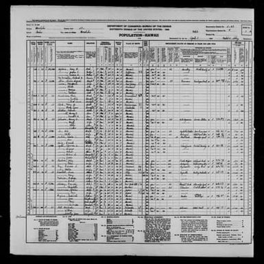 1940 Census Population Schedules - Hawaii - Honolulu County - ED 2-63