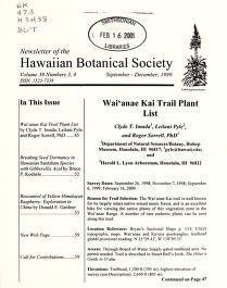 Newsletter - Hawaiian Botanical Society